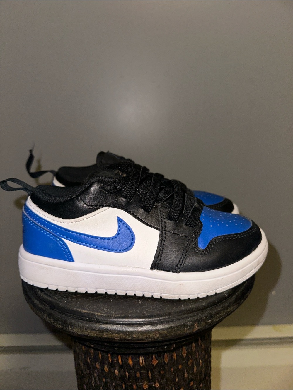 Jordan 1 Low Kids Sneakers Size 12C – Black/Blue/White